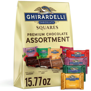 GHIRARDELLI Premium Chocolate Candy SQUARES Assortment, 15.77 oz Bag
