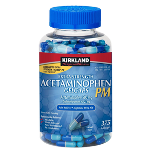 Kirkland Signature Acetaminophen PM, 500 mg, 375 Capsules