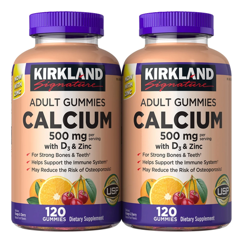 Kirkland Signature Cal. 500 mg with D3 & Zinc, 240 Adult Gummies