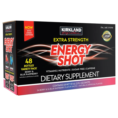 Kirkland Signature Extra Strength Energy Shot, 48 ct., 2 Oz/ea