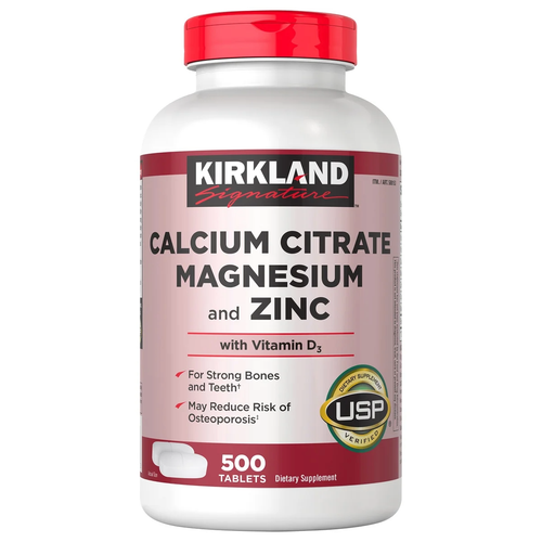 Kirkland Signature Cal. Citrate, Magnesium & Zinc, 500 Tablets