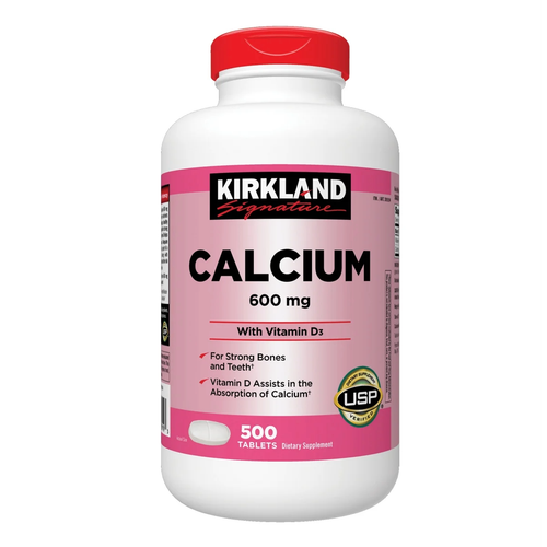 Kirkland Signature Cal. 600 mg. with Vitamin D3, 500 Tablets